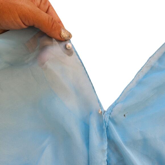 Blue Butterfly Poncho One Size Sheer See Through Whimsical Fairy Fairycore - Picture 11 of 14